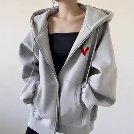 oversize外套大码女装早秋开衫连帽潮牌痞帅炸街卫衣宽松bf慵懒风图片