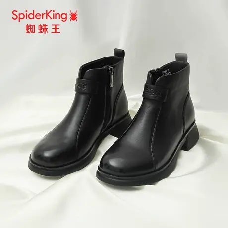 SPIDER KING/蜘蛛王正品切尔西女靴2025秋新款羊皮单里短筒马丁靴商品大图
