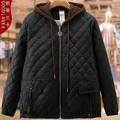 40-50岁中年妈妈冬季加厚保暖棉服宽松时尚连帽短款加绒棉衣外套商品大图