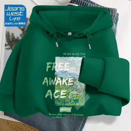 真维斯LIFE卫衣女2023新款爆款秋季情侣今年流行漂亮外套oversize图片