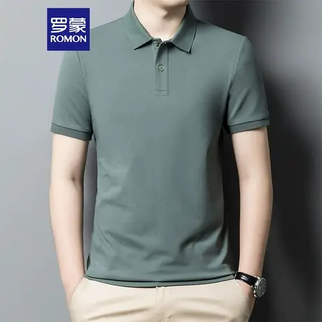 罗蒙短袖t恤男士潮流商务透气POLO领打底衫上衣服男装商品大图