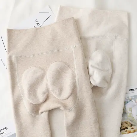 高腰收腹打底裤3D提臀芭比裤女外穿加绒加厚保暖燕麦白连裤袜秋冬商品大图
