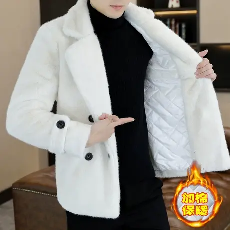 貂绒外套男士冬季加厚风衣潮流皮毛一体冬装高端保暖海宁皮草夹克商品大图