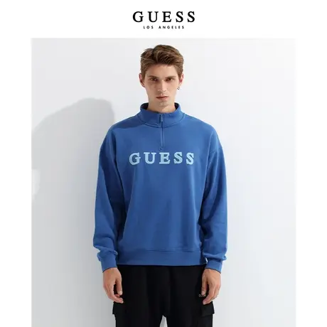 【38上新季】GUESS简约oversize半拉链学院运动风卫衣X2BQ47R2Q41图片