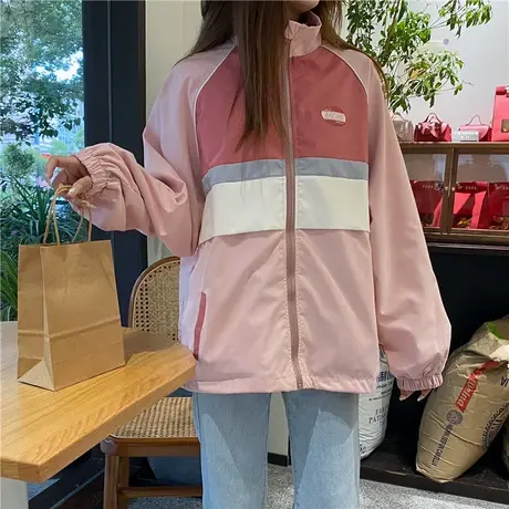 工装外套女春秋韩版宽松休闲百搭薄款bf港风复古棒球服学生ins潮图片