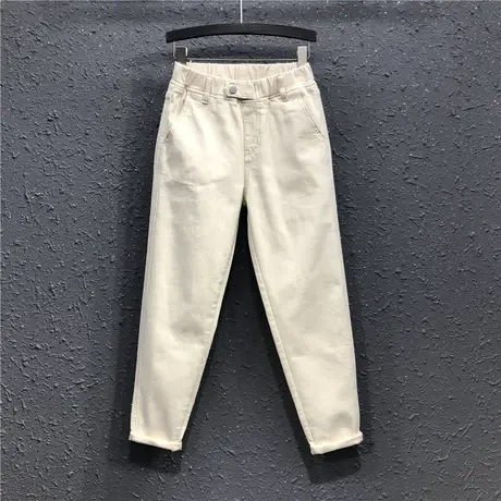 [清仓不退换]新款牛仔哈伦裤女加厚休闲松紧腰宽松显瘦小脚萝卜裤商品大图