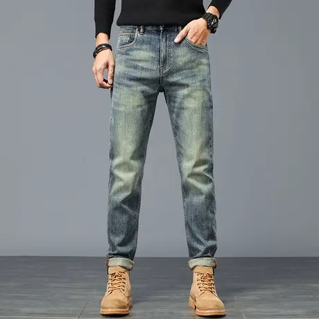 直筒港风潮流男士牛仔裤百搭美式高街牛仔裤休闲男潮流直筒宽松商品大图