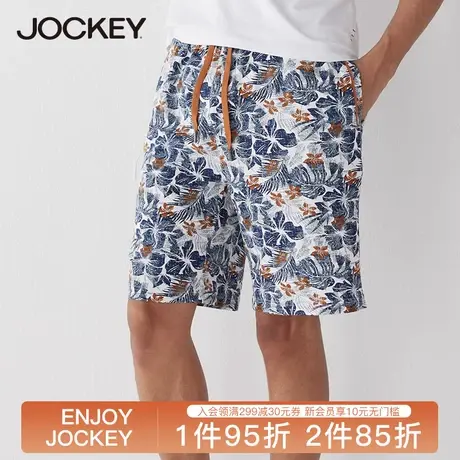 Jockey睡裤男短裤夏季莫代尔家居裤系带男士中裤五分裤可外穿裤子图片