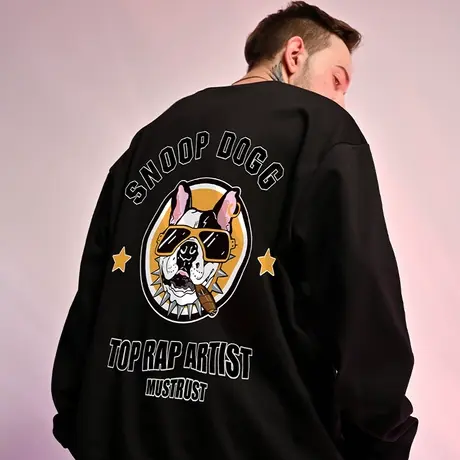 大码情侣装无帽欧美潮牌胖子男装加绒加厚潮流宽松国潮圆领卫衣男图片