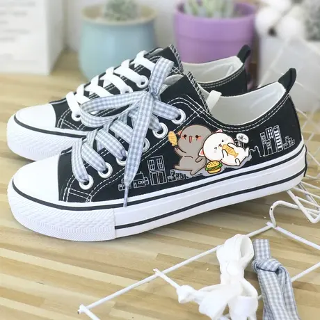 低帮帆布鞋女鞋新款春夏学生韩版百搭平底鞋休闲板鞋球鞋防滑透气图片