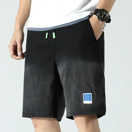 弹力高端潮牌五分休闲短裤男士外穿夏季薄款夏天中裤子大裤衩马裤商品大图