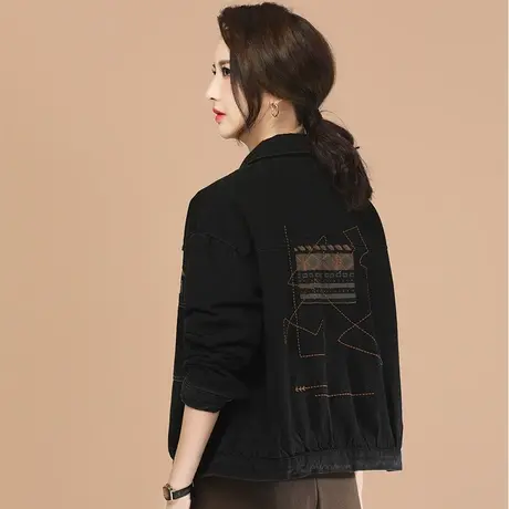 韩潮袭人复古刺绣牛仔外套女2023冬装新款夹棉棒球服棉衣棉服厚图片