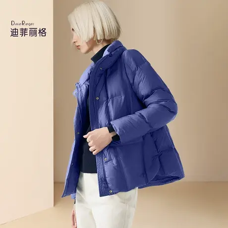 迪菲丽格短款小个子立领羽绒服女2023新款冬季气质通勤百搭面包服图片