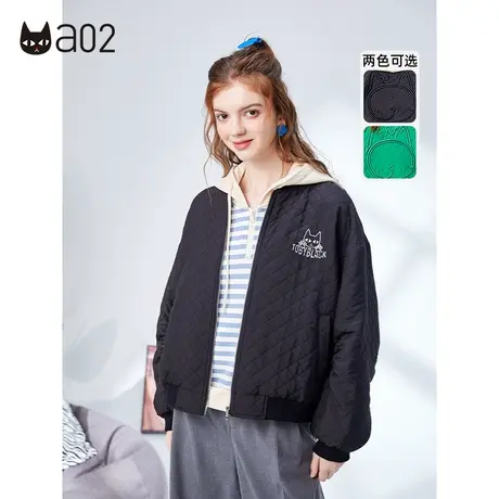 【呼呼严选专享】a02夹棉外套女秋季新款潮酷宽松薄款棉服棒球服图片