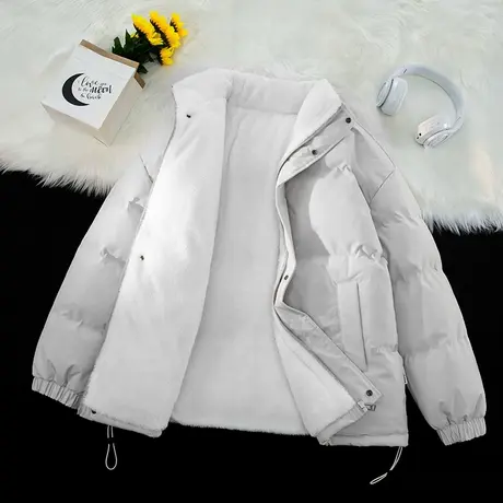 冬季加绒加厚保暖棉衣男生宽松休闲百搭情侣棉袄韩版潮牌棉服外套商品大图