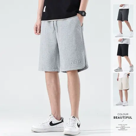 夏季薄款男士休闲五分夏款针织运动短裤夏天外穿中裤子男装5分裤商品大图