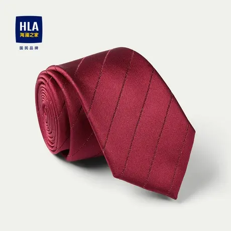 HLA/海澜之家斜纹领带2023新款光泽有型含桑蚕丝婚庆领带男图片