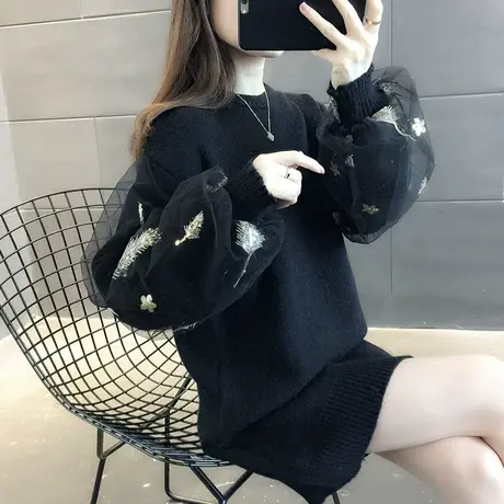 毛衣女装2023新款秋冬季秋款秋装女士宽松毛衣裙外穿打底衫中长款商品大图