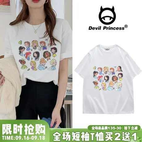 日系潮牌vintage短袖t恤女夏宽松韩版ins原宿风chic港味半袖上衣商品大图