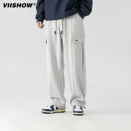 VIISHOW美式复古卫裤男春季潮牌阔腿运动裤港风百搭垂感休闲裤子商品大图
