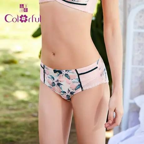 Colorful/多彩多姿柠檬牛奶丝面料女蕾丝内裤包臀舒适短裤C8867F商品大图