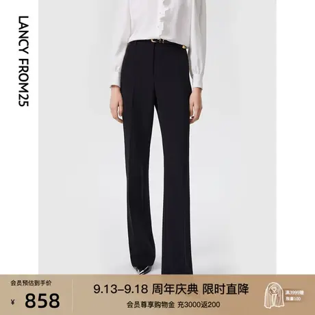 朗姿黑色职业正装气质高级感通勤西装裤女2023年春季新款长裤子商品大图