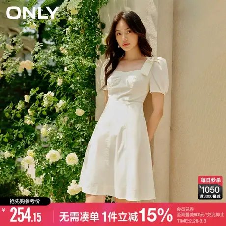 ONLY秋季气质甜美收腰显瘦短裙法式连衣裙女图片