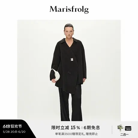【艺术时装大衣】Marisfrolg玛丝菲尔冬翻领廓形保暖毛呢大衣图片
