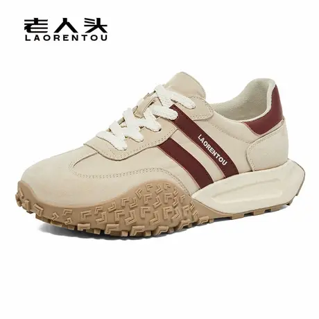老人头休闲鞋女2025春新款系带学生运动德训鞋女韩版百搭厚底女鞋商品大图