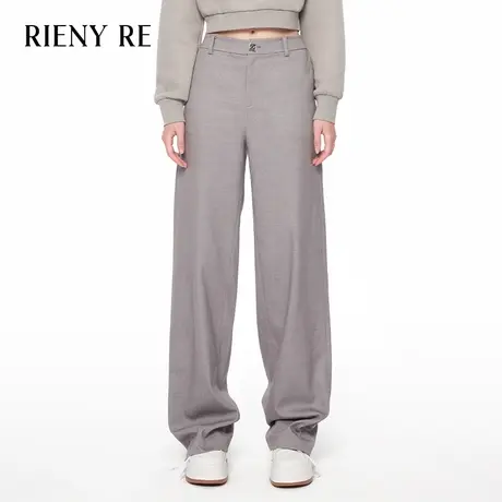 RIENYRE西装长裤女2023新款秋冬宽松直筒通勤裤子今年流行休闲裤商品大图