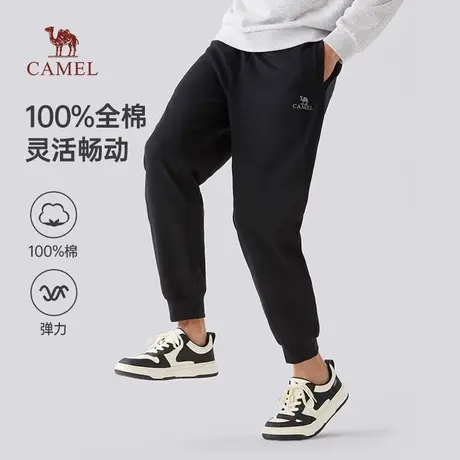 骆驼男装休闲裤男春秋2025新款纯棉针织运动裤束脚显瘦百搭卫裤男图片