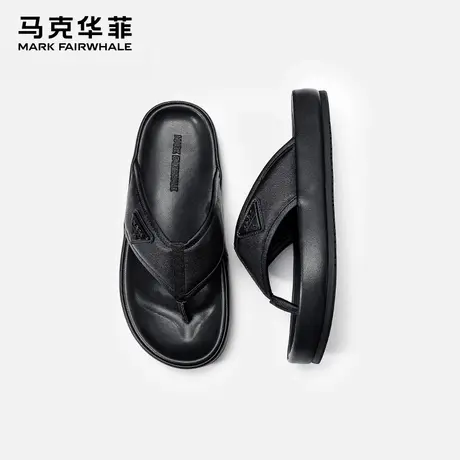 马克华菲官方旗舰店人字拖鞋男夏季夹脚广东外穿防滑高端真皮沙滩图片