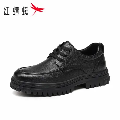 红蜻蜓男鞋秋冬新款鞋子男士休闲皮鞋男中老年爸爸鞋真皮牛皮防滑商品大图
