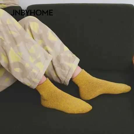 JNBYHOME江南布衣25年秋季中筒家居袜柔软舒适含棉杂色地板袜男女商品大图