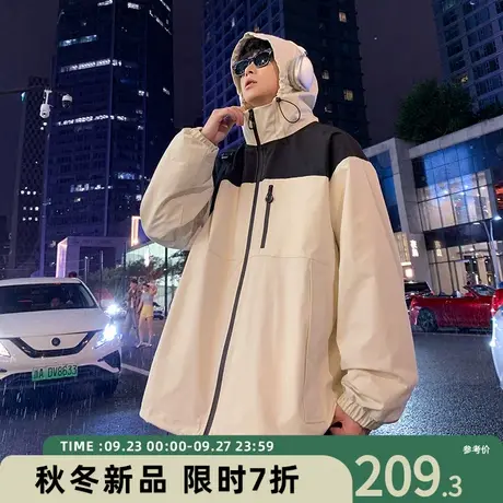 VIISHOW三合一冲锋衣男秋冬季宽松保暖工装棉服潮牌休闲连帽夹克商品大图