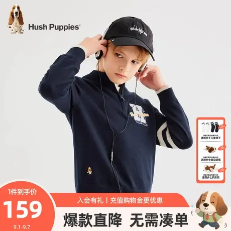 暇步士童装男童针织衫秋季新款大童休闲套头线衣儿童时尚宽松毛衣商品大图