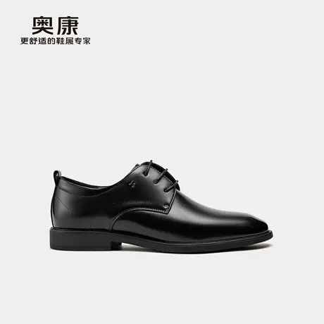 奥康 2025秋季新款男鞋正装皮鞋黑色尖头职场工作鞋厚底增高单鞋商品大图