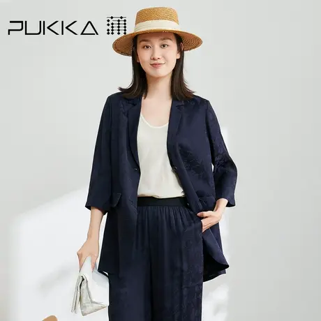 蒲PUKKA 西装外套女2023春夏季新款宽松休闲提花设计感西服上衣商品大图