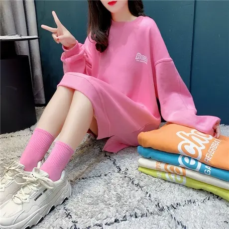 复古港风chic卫衣女春秋季韩版薄款外套潮ins慵懒风宽松爆款上衣商品大图