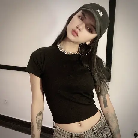 紧身辣妹短款显瘦打底衫bm上衣女韩版夏季内搭短袖网红T恤ins超火图片