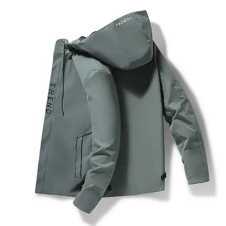 男士外套春秋季2022年新款韩版潮流保暖连帽工装夹克男装休闲上衣商品大图