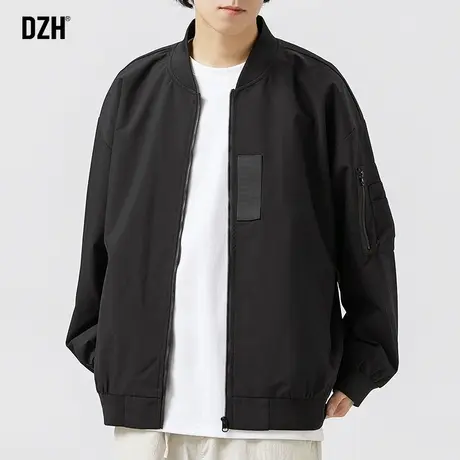 男士黑色棒球服外套男秋季潮高级感休闲飞行员夹克男装2024年新款商品大图