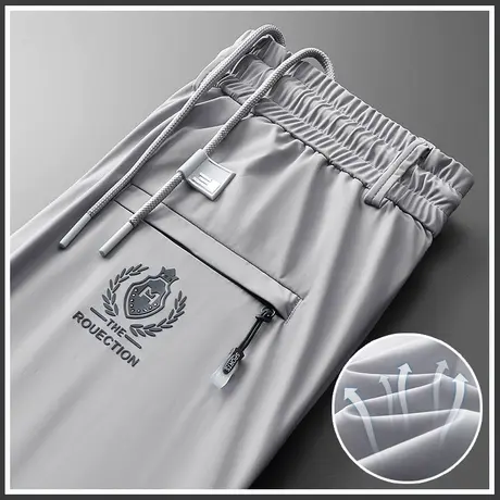 男生冰丝速干休闲裤男士跑步运动长裤子男款夏裤男装夏季薄款男裤商品大图