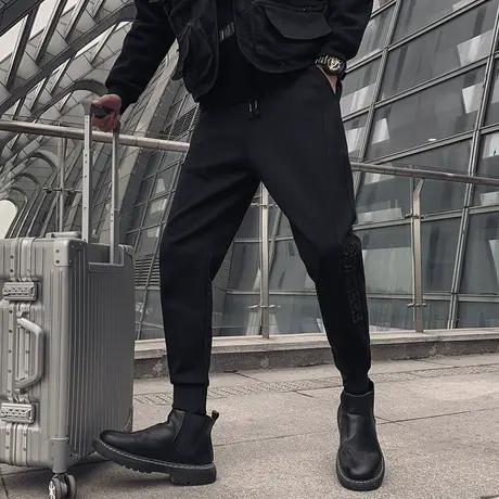 2022秋季男休闲裤哈伦裤裤子工装宽松潮牌潮流束脚运动卫裤束腿裤商品大图