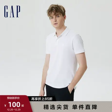 Gap男装夏季新款LOGO通勤短袖POLO衫基础款透气休闲上衣611572商品大图