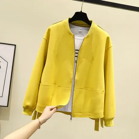 网红短外套女2023年春秋新款潮韩版宽松bf百搭学生休闲棒球服夹克图片