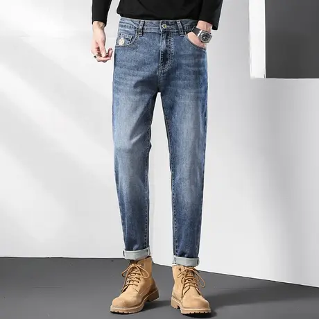 高端牛仔裤男春季2023新款潮牌宽松直筒男士潮流欧版轻奢薄款裤子商品大图