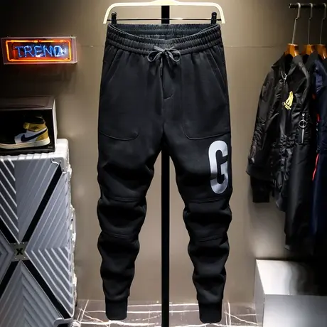 休闲长裤子男秋冬款韩版潮流宽松潮牌ins束脚运动工装裤男士卫裤商品大图