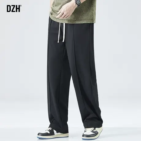 男士黑色直筒休闲裤男春季2024新款宽松运动裤卫裤男款裤子阔腿裤图片