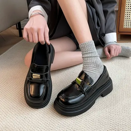 2024年新款爆款春秋季单鞋小皮鞋女英伦风学生复古百搭小众乐福鞋商品大图